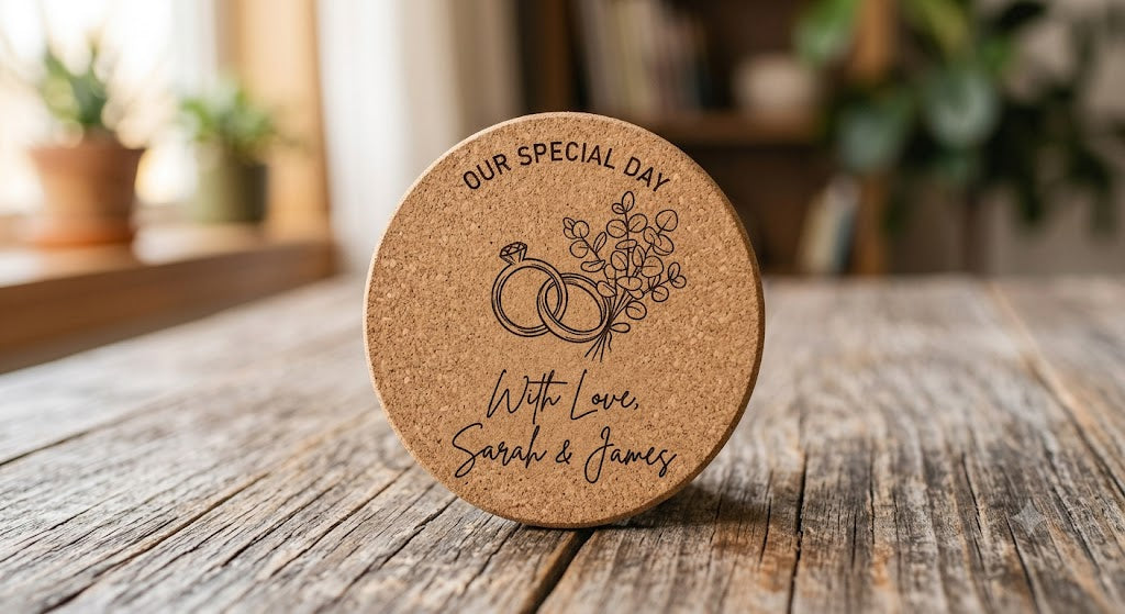 Personalized Natural Cork Coaster