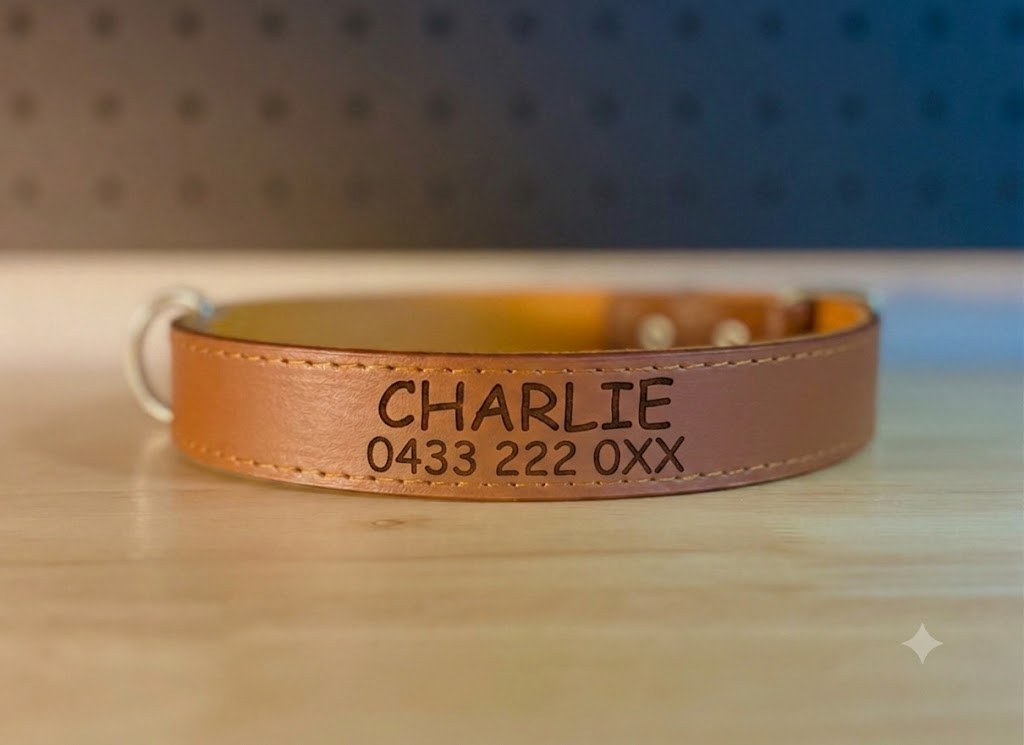 Custom Laser-Engraved Leather Dog Collar